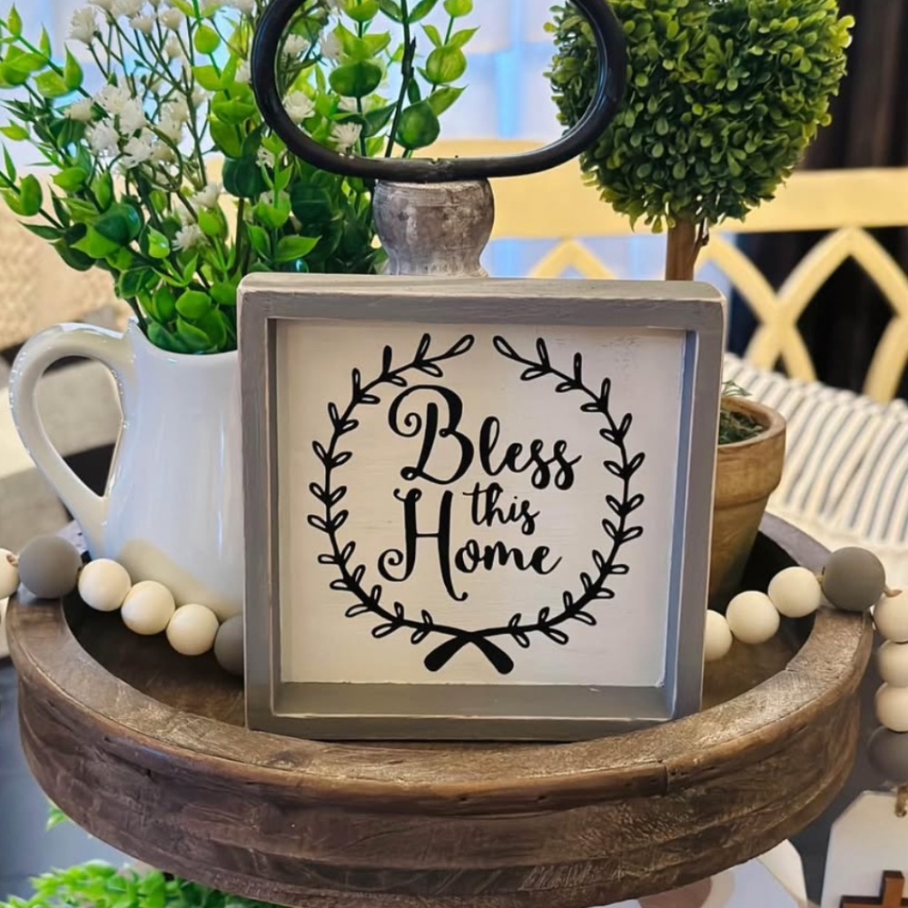 Bless This Home Wooden Sign